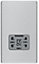 GoodHome Brushed Steel Double Screwless Shaver socket