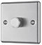 GoodHome Brushed Steel profile Single 2 way 400W Dimmer switch