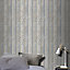 GoodHome Bucy Brown & light blue Wood effect Smooth Wallpaper Sample