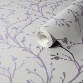 lilac wallpaper bedroom