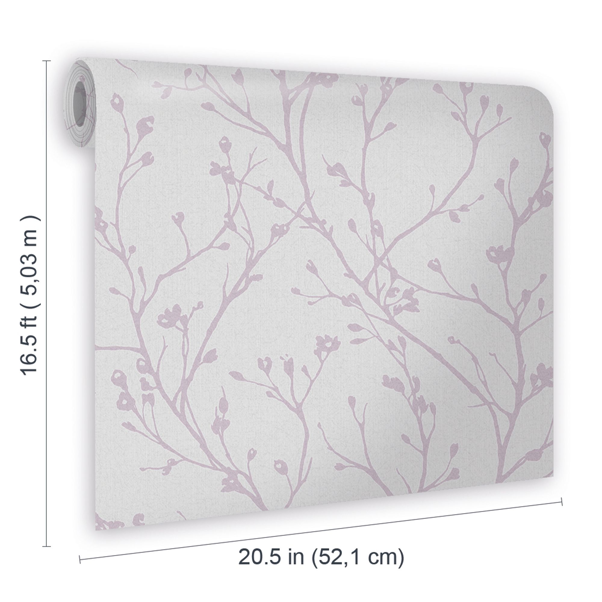 GoodHome Burfield Mauve Metallic effect Trail Textured Wallpaper