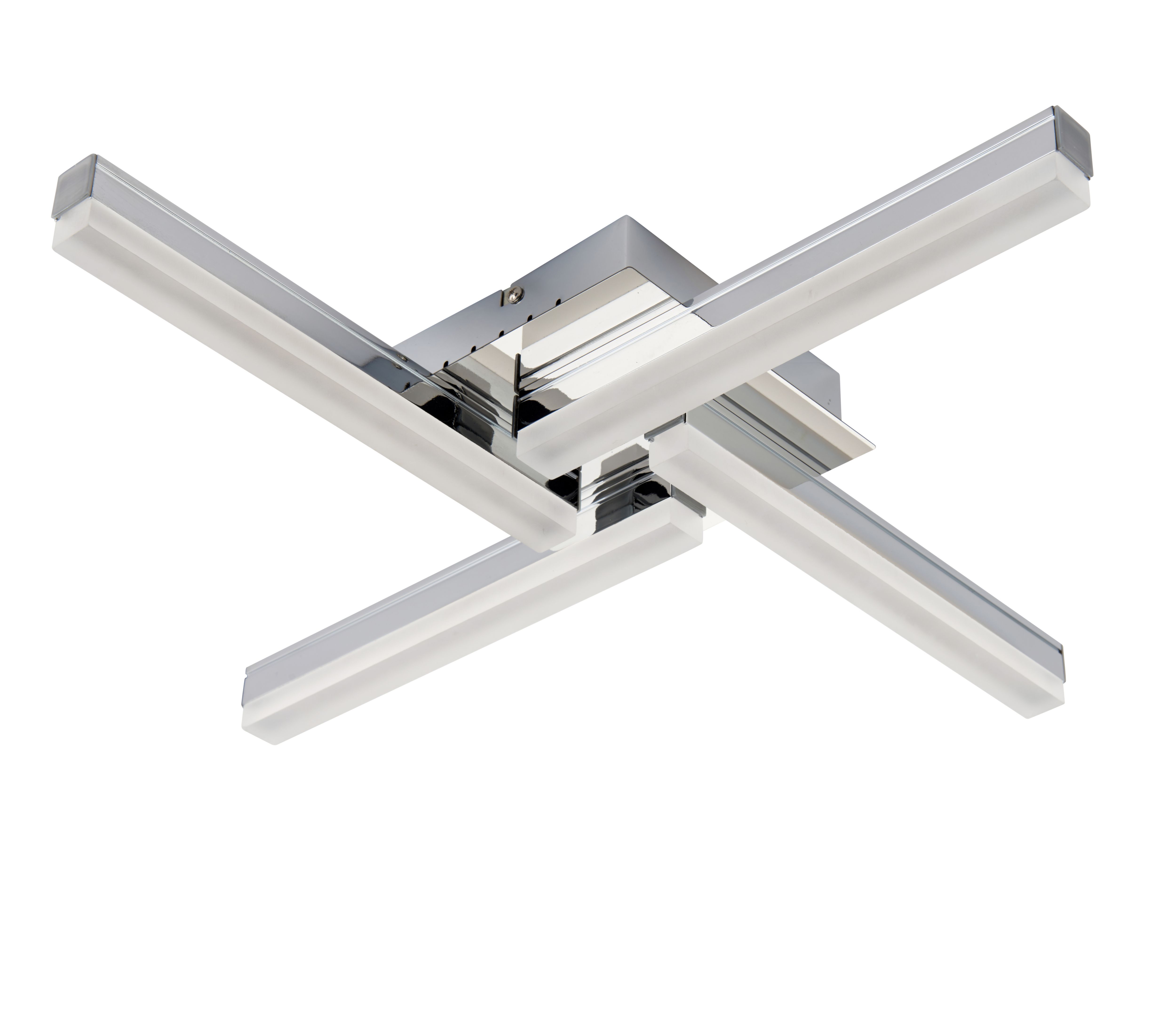 GoodHome Burgos Acrylic & metal Chrome effect 4 Lamp Bathroom LED Ceiling light