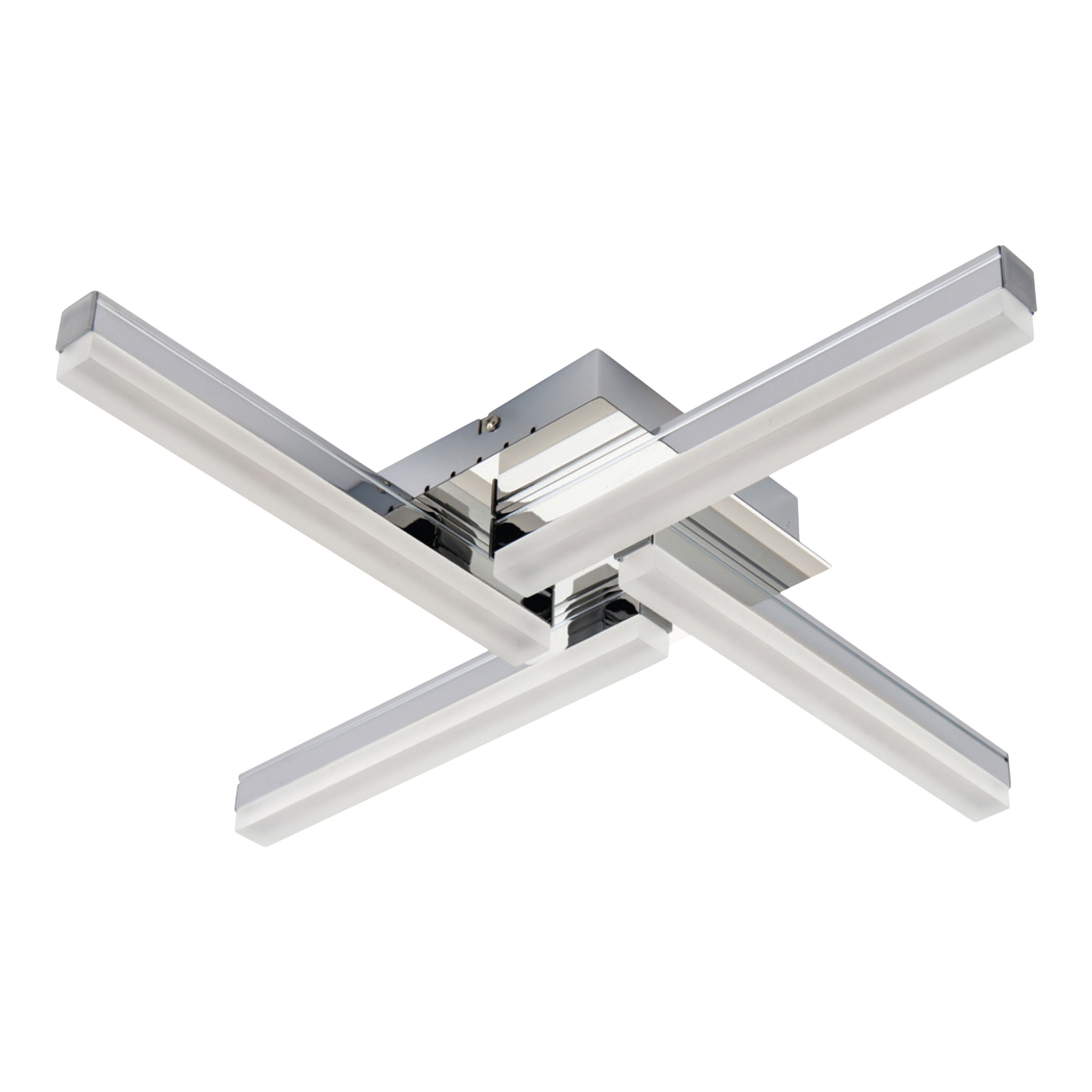 GoodHome Burgos Acrylic & metal Chrome effect 4 Lamp Bathroom LED Ceiling light