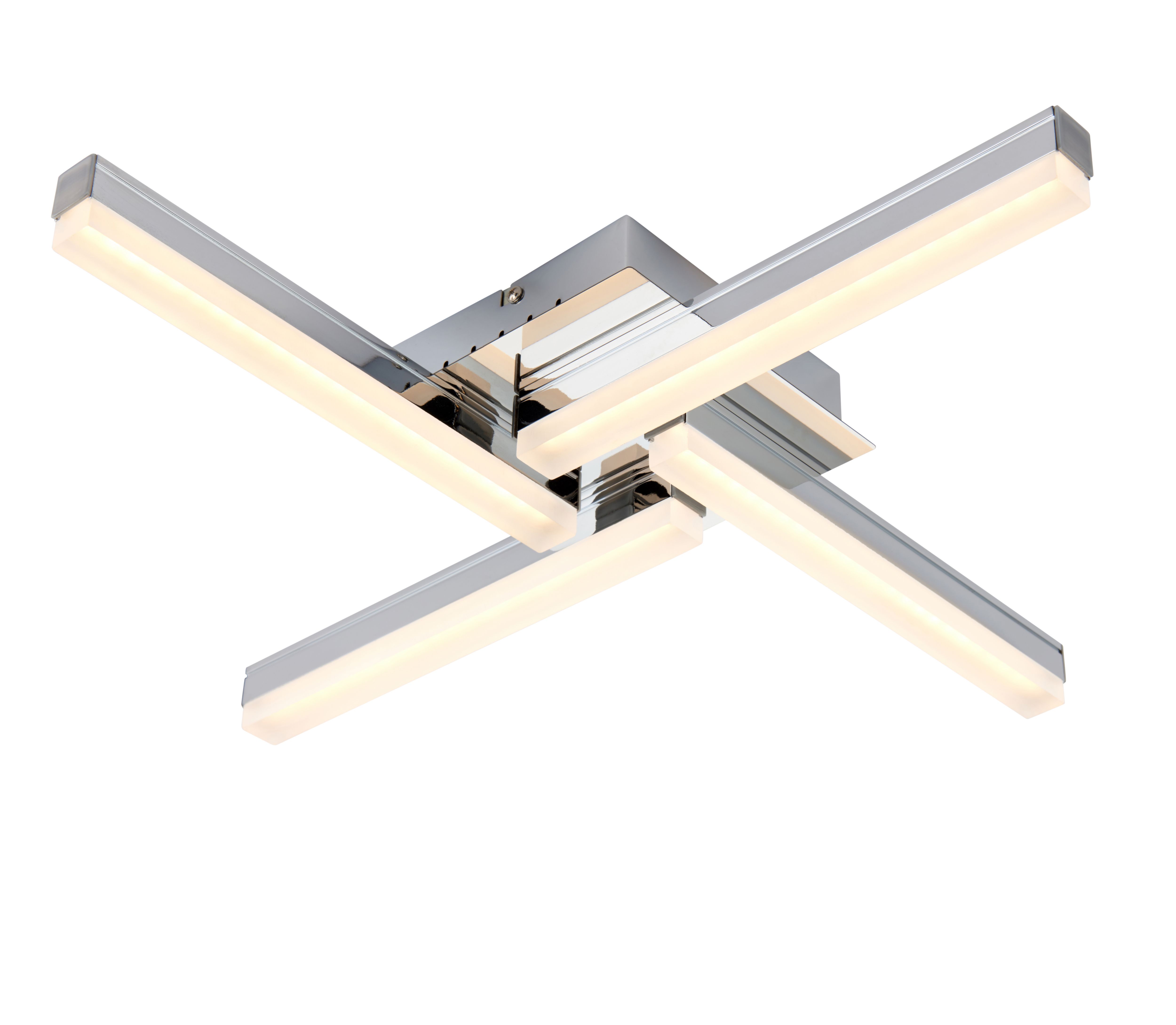 GoodHome Burgos Acrylic & metal Chrome effect 4 Lamp Bathroom LED Ceiling light