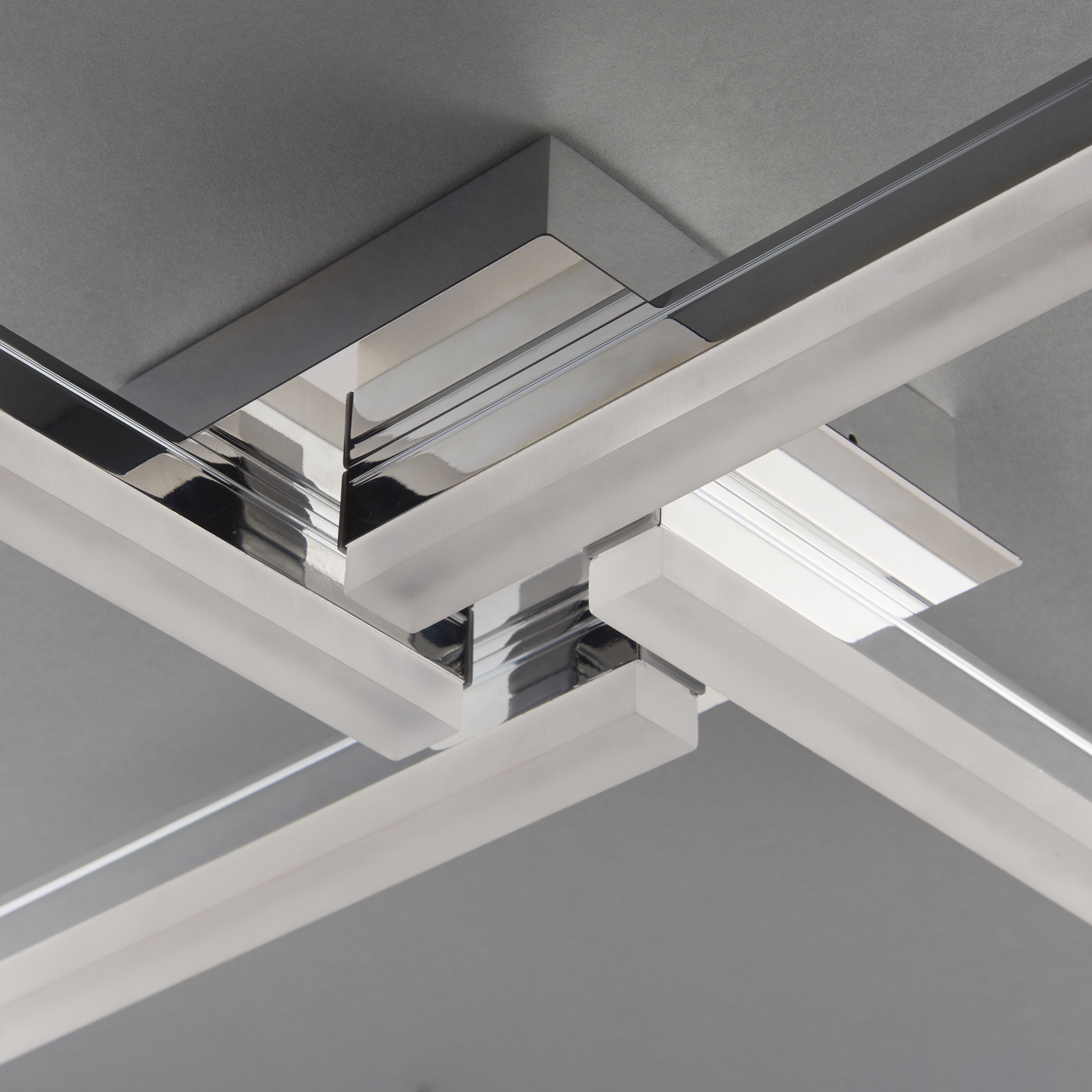 GoodHome Burgos Acrylic & metal Chrome effect 4 Lamp Bathroom LED Ceiling light