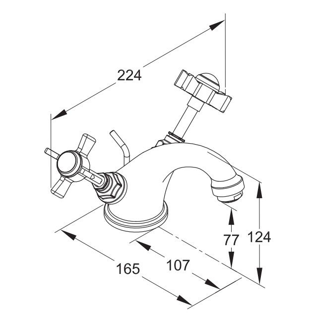 GoodHome Bynea Basin Mono mixer Tap