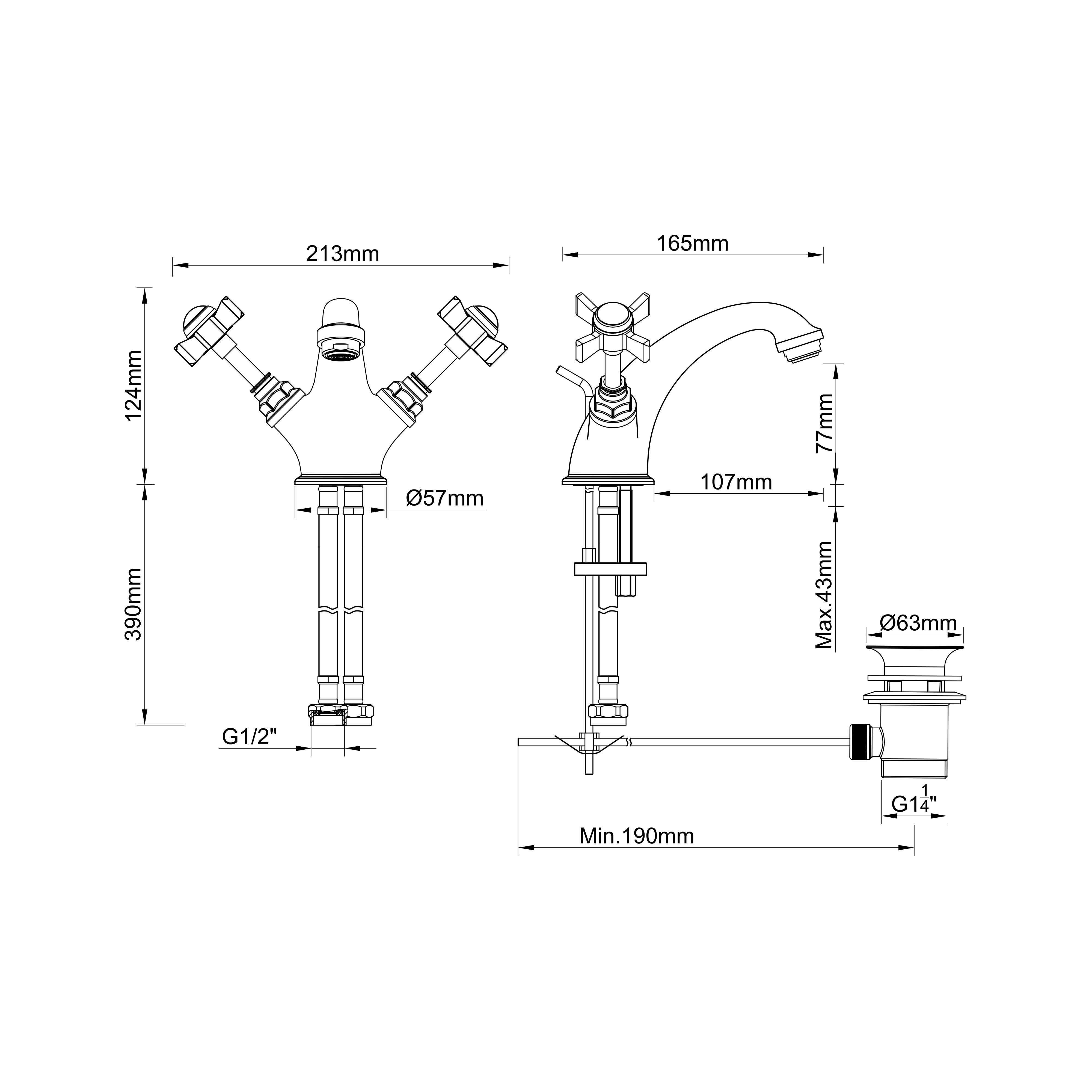 GoodHome Bynea Basin Mono mixer Tap