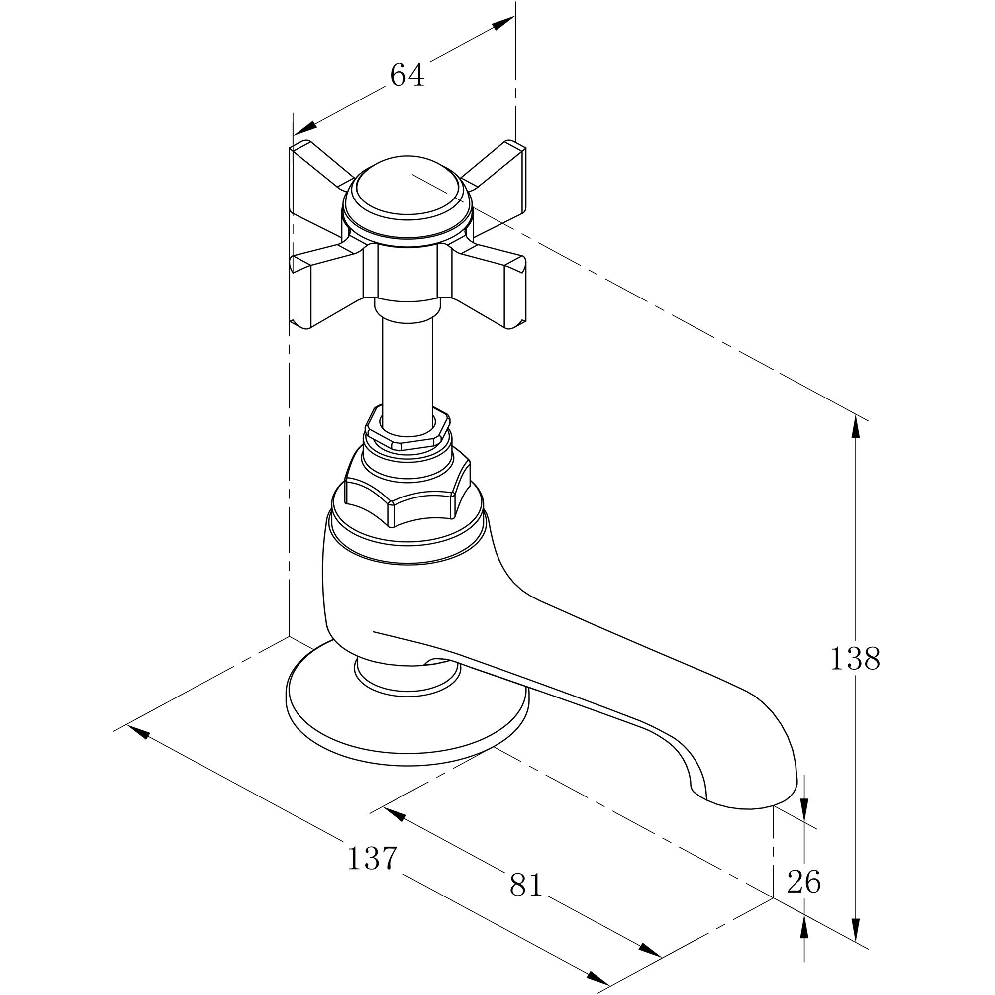 GoodHome Bynea Traditional Basin Pillar Tap