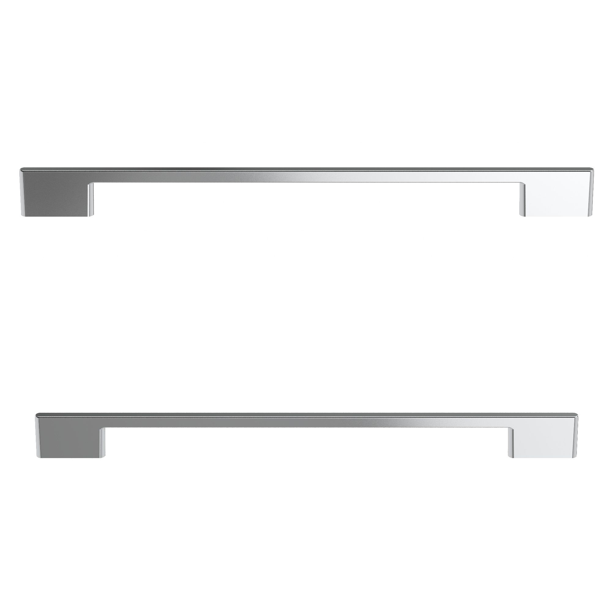 GoodHome Cacao Chrome effect Kitchen cabinets D-shaped Pull Handle (L)35.2cm (D)30mm, Pack of 2