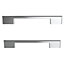 GoodHome Cacao Chrome effect Kitchen cabinets Handle (L)22cm, Pack of 2