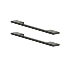 GoodHome Cacao Matt Black Bar Kitchen cabinets Handle (L)220mm (H)7mm, Pack of 2