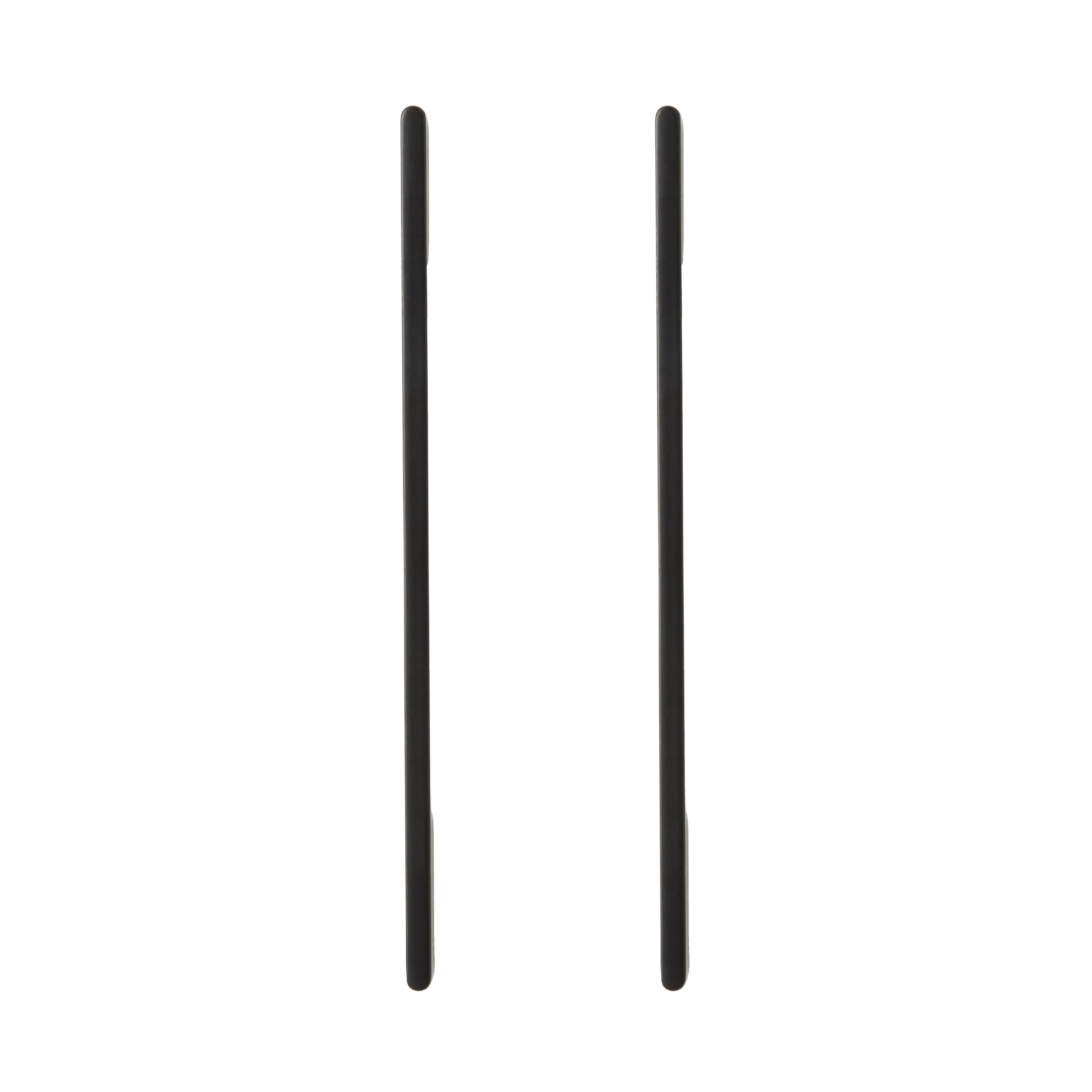 GoodHome Cacao Matt Black Kitchen cabinets Bar Pull Handle (L)22cm (D)30mm, Pack of 2