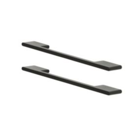 GoodHome Cacao Matt Black Kitchen cabinets Bar Pull Handle (L)22cm, Pack of 2