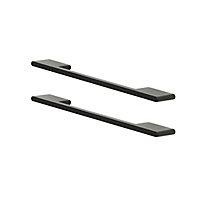 GoodHome Cacao Matt Black Kitchen cabinets Handle (L)22cm, Pack of 2