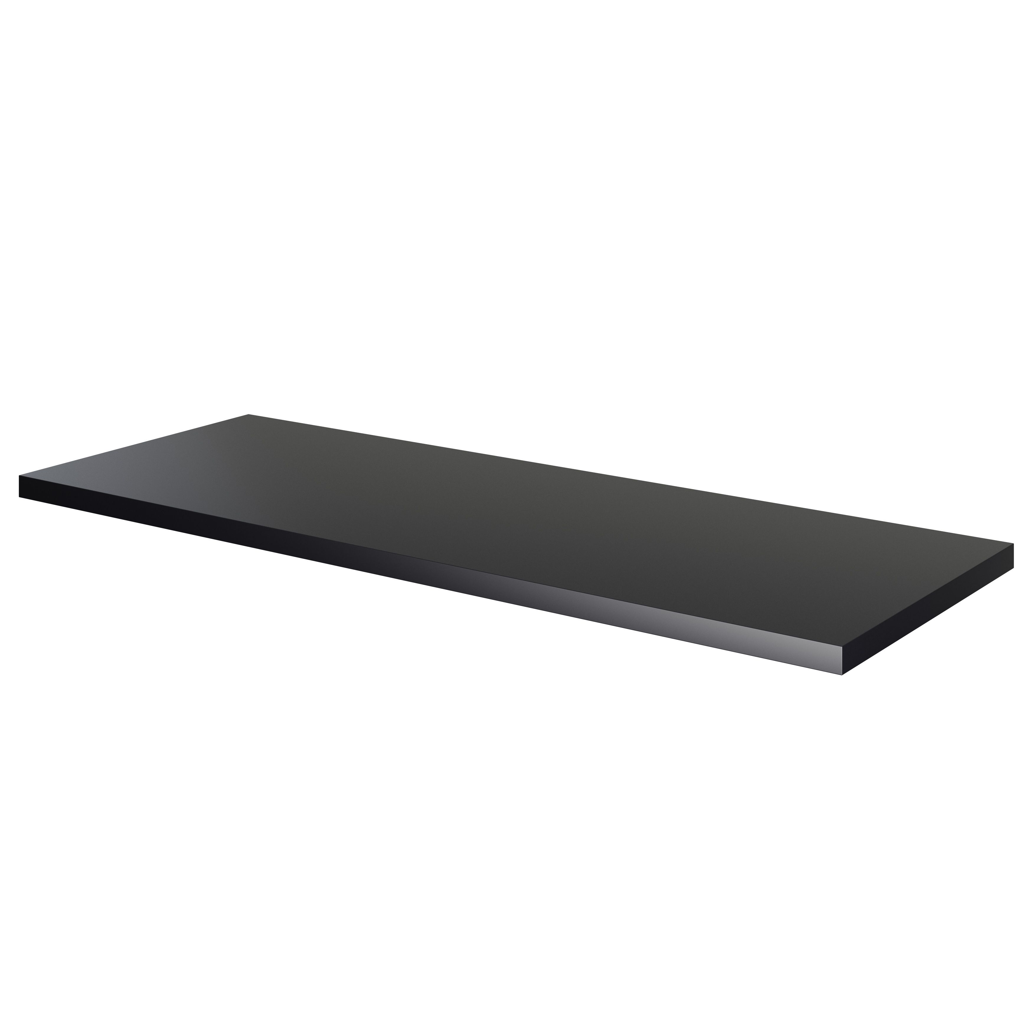 GoodHome Cadelia Matt Black Square edge Chipboard & laminate Bathroom Worktop (T) 2cm x (L) 120.5cm x (W) 45.5cm