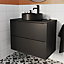 GoodHome Cadelia Matt Black Square edge Chipboard & laminate Bathroom Worktop (T) 2cm x (L) 80.5cm x (W) 45.5cm