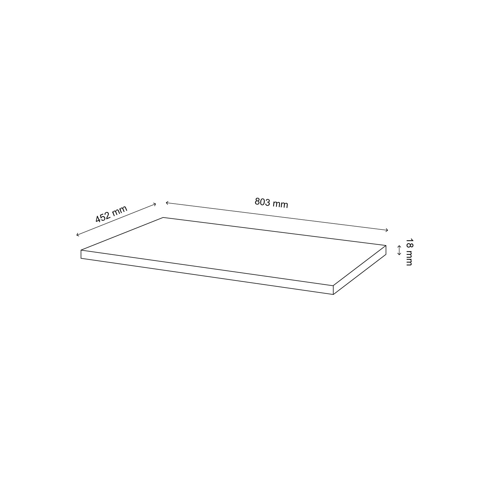 GoodHome Cadelia Matt Black Square edge Chipboard & laminate Bathroom Worktop (T) 2cm x (L) 80.5cm x (W) 45.5cm