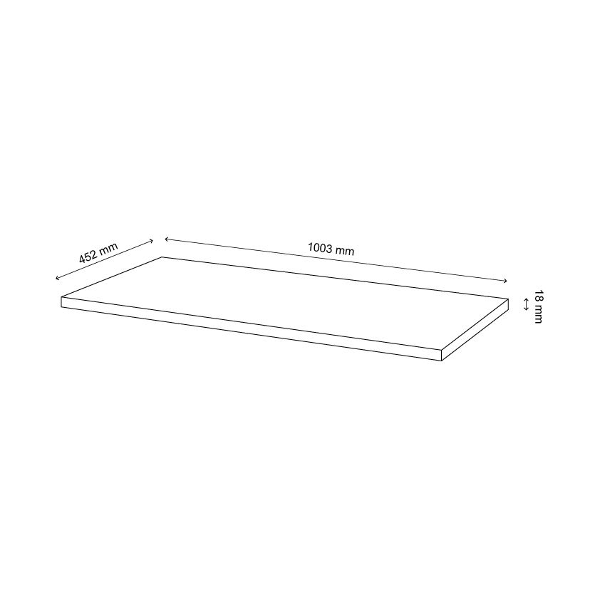 GoodHome Cadelia Matt Black Square edge Chipboard & laminate Worktop (T) 2cm x (L) 100.5cm x (W) 45.5cm