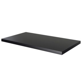 GoodHome Cadelia Matt Black Square edge Chipboard & laminate Worktop (T) 2cm x (L) 80.5cm x (W) 45.5cm