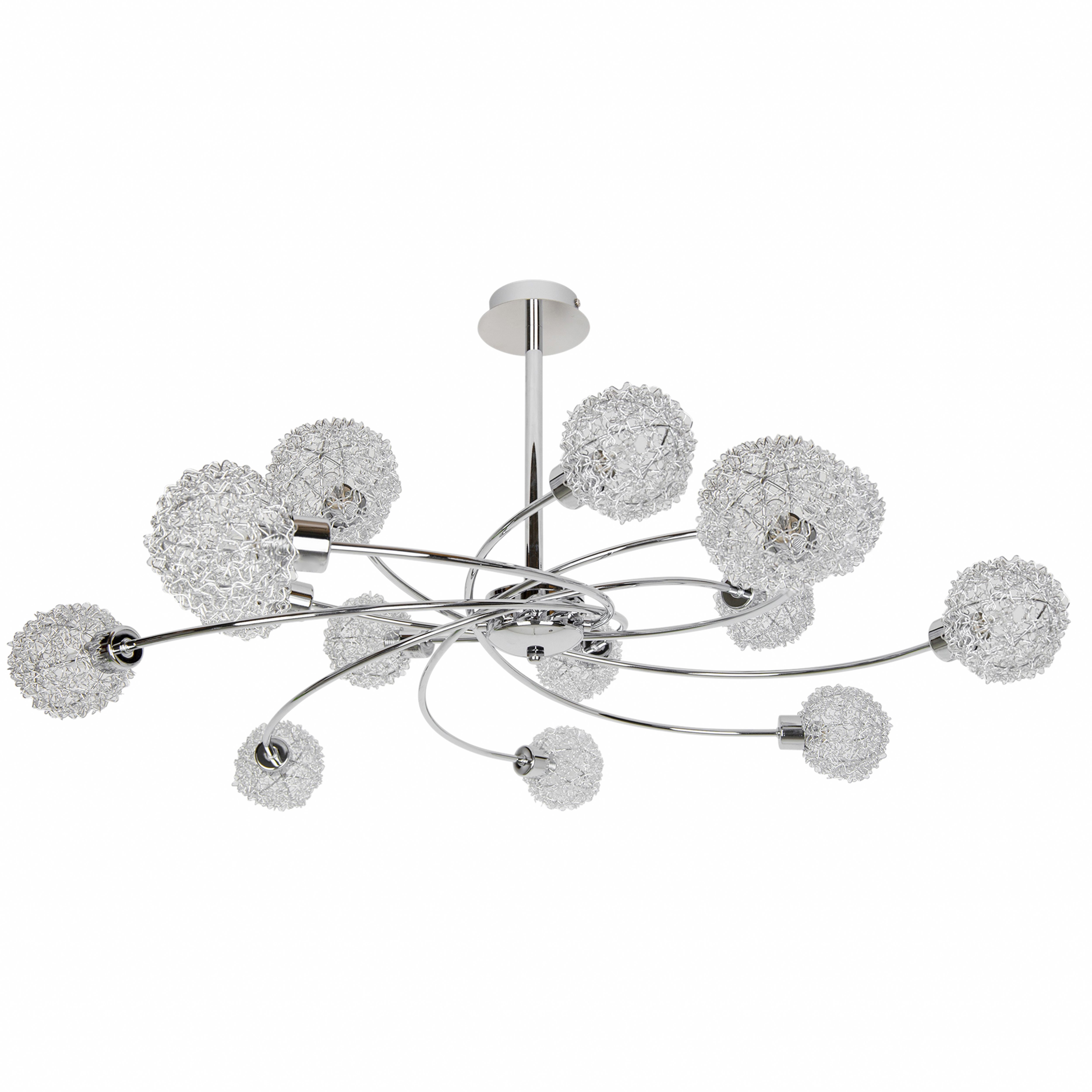 GoodHome Caelus Spiral Metal Chrome effect 14 Lamp Ceiling light
