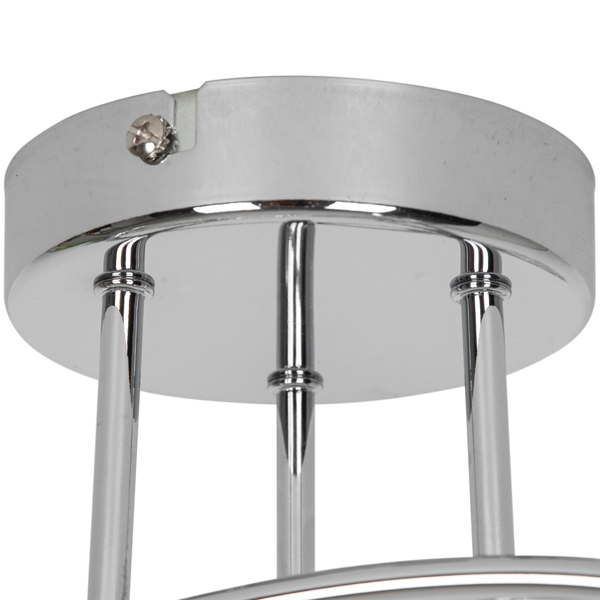 GoodHome Caelus Spiral Metal Chrome effect 3 Lamp Ceiling light
