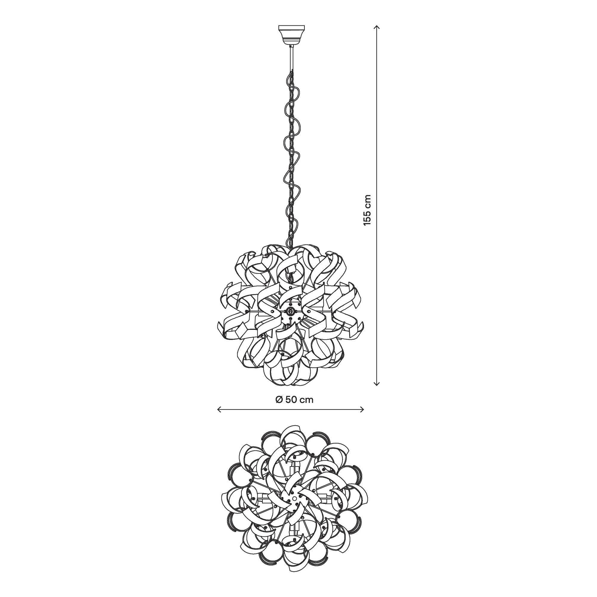 GoodHome Caladane Chrome effect 4 Lamp Pendant ceiling light, (Dia)500mm