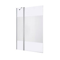 GoodHome Calera Straight 2 Panel White frame Bath screen, (W)1040mm