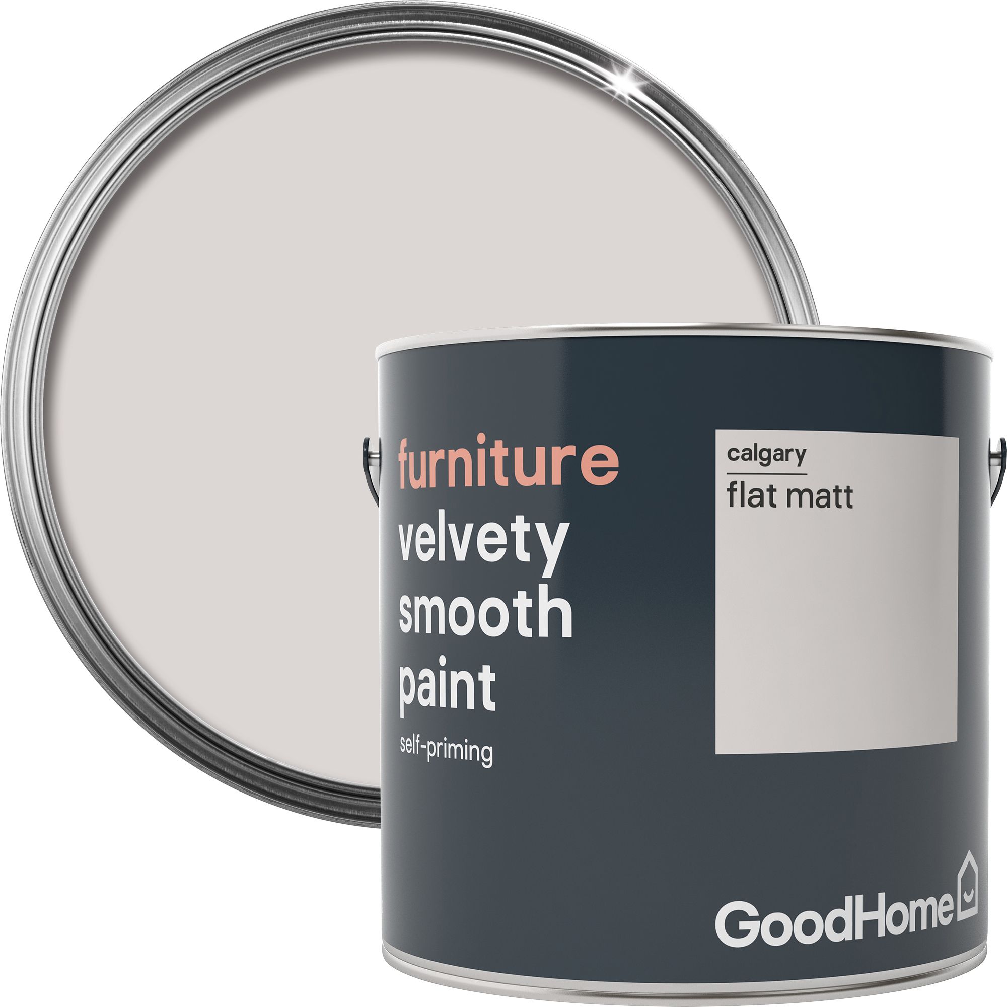 GoodHome Calgary Flat Matt Furniture Paint, 2L At B&Q