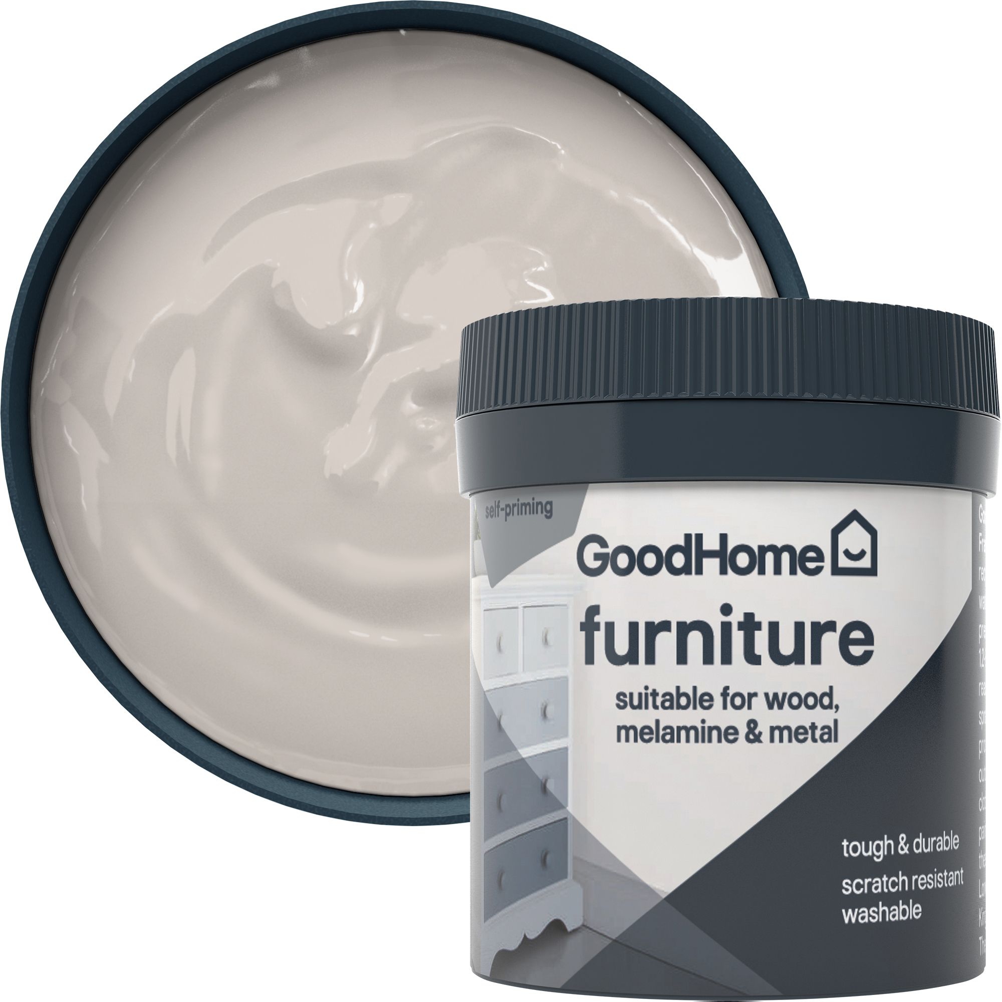 GoodHome Calgary Satin Furniture paint, 80ml Tester pot