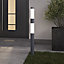 GoodHome Callisto Contemporary Dark grey Mains-powered 1 lamp Integrated LED Outdoor Post light (H)1000mm