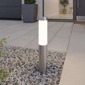 GoodHome callisto Contemporary Stainless steel Mains-powered 1 lamp Integrated LED Outdoor Post light (H)480mm