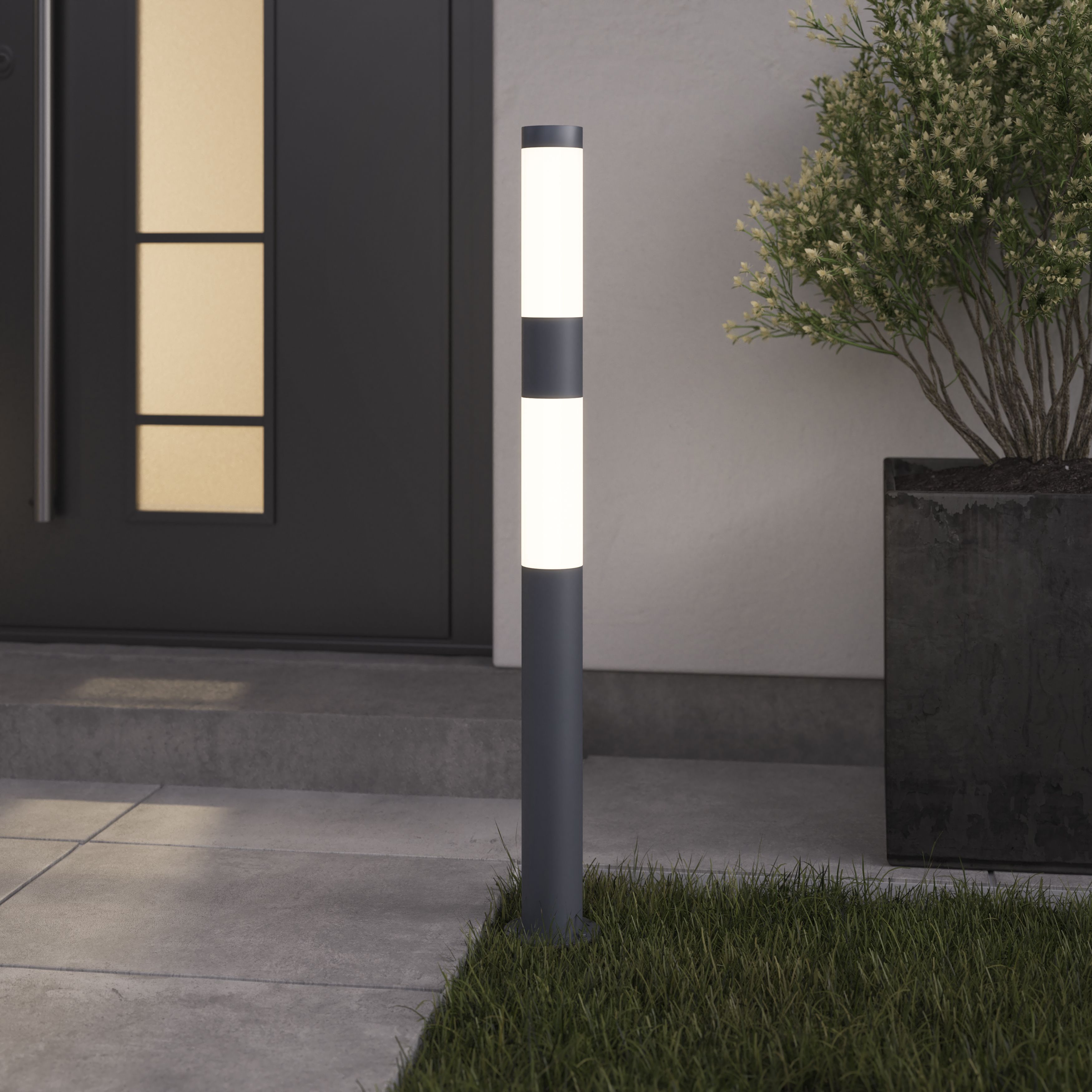 GoodHome Callisto Dark grey Mainspowered 1 lamp Integrated LED Outdoor