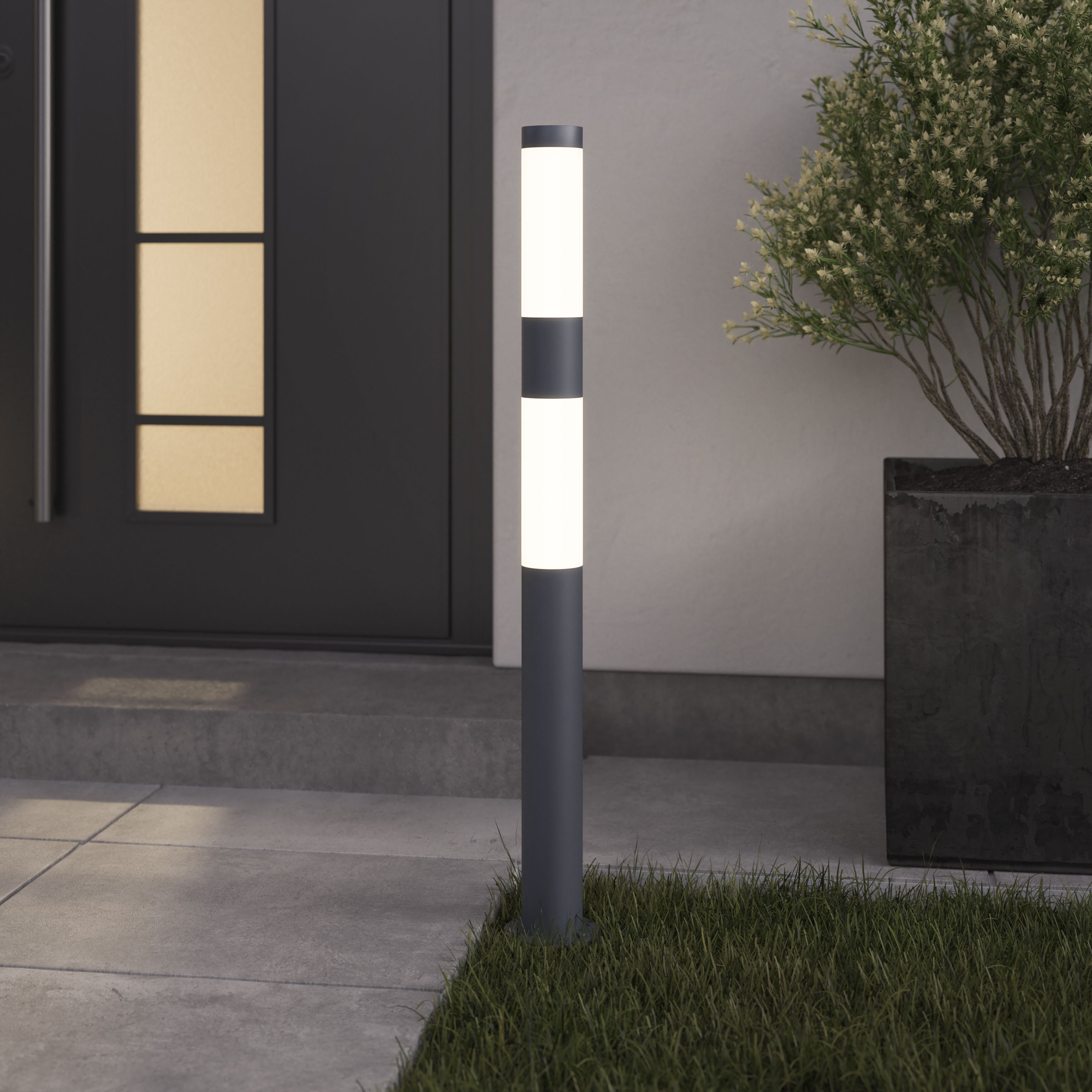 GoodHome Callisto Dark grey Mains-powered 1 lamp Integrated LED Outdoor ...