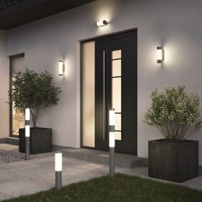 Contemporary front door store lights