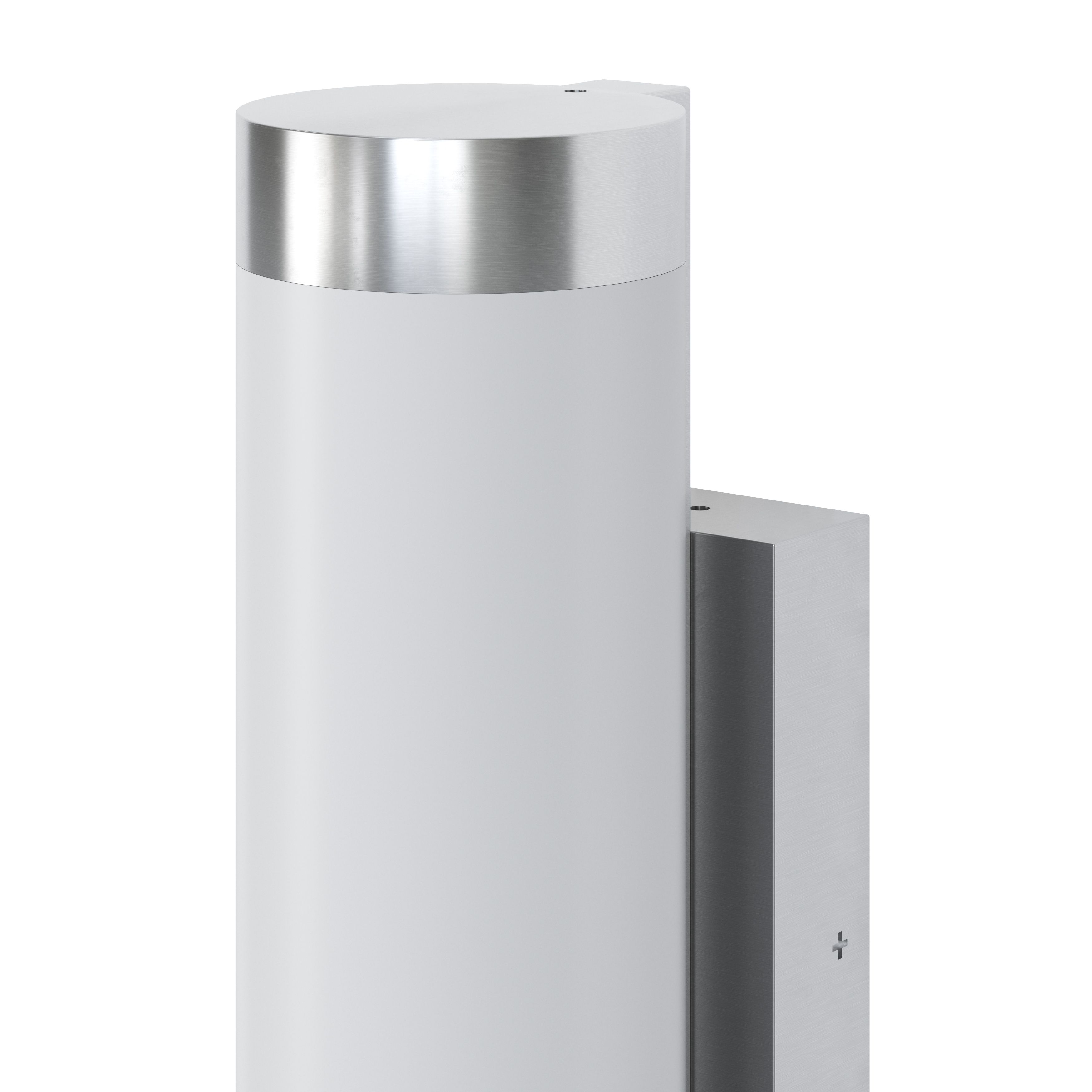 GoodHome Callisto Fixed Satin Stainless steel Mains-powered Integrated LED Outdoor Contemporary Wall light 1400lm (Dia)7.6cm