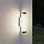 GoodHome Callisto Fixed Stainless steel Mains-powered Integrated LED Outdoor Contemporary Wall light 1400lm (Dia)7.6cm