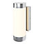 GoodHome callisto Fixed Stainless steel Mains-powered Integrated LED Outdoor Contemporary Wall light 900lm (Dia)7.6cm