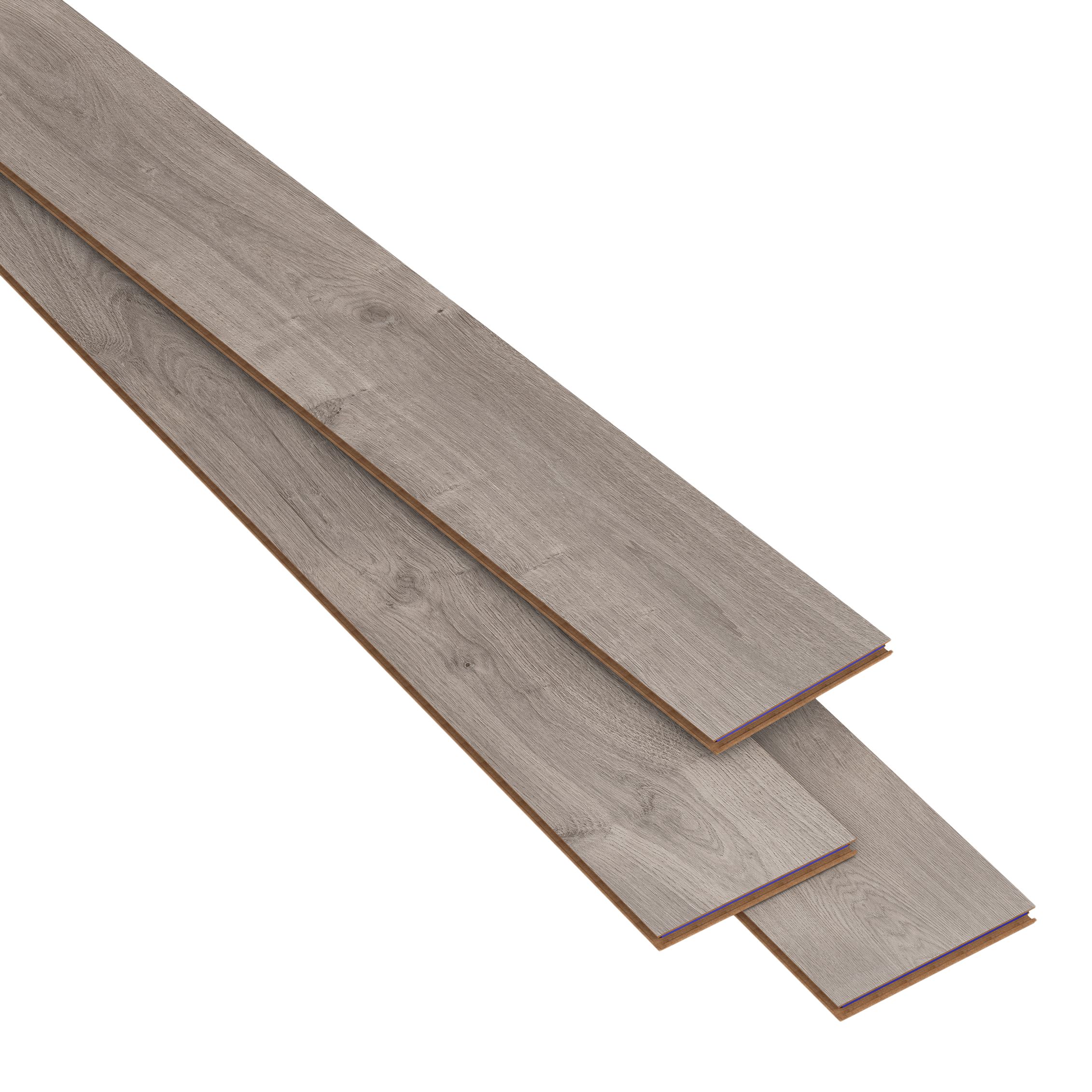 GoodHome Caloundra Grey Natural wood effect Laminate Flooring Sample