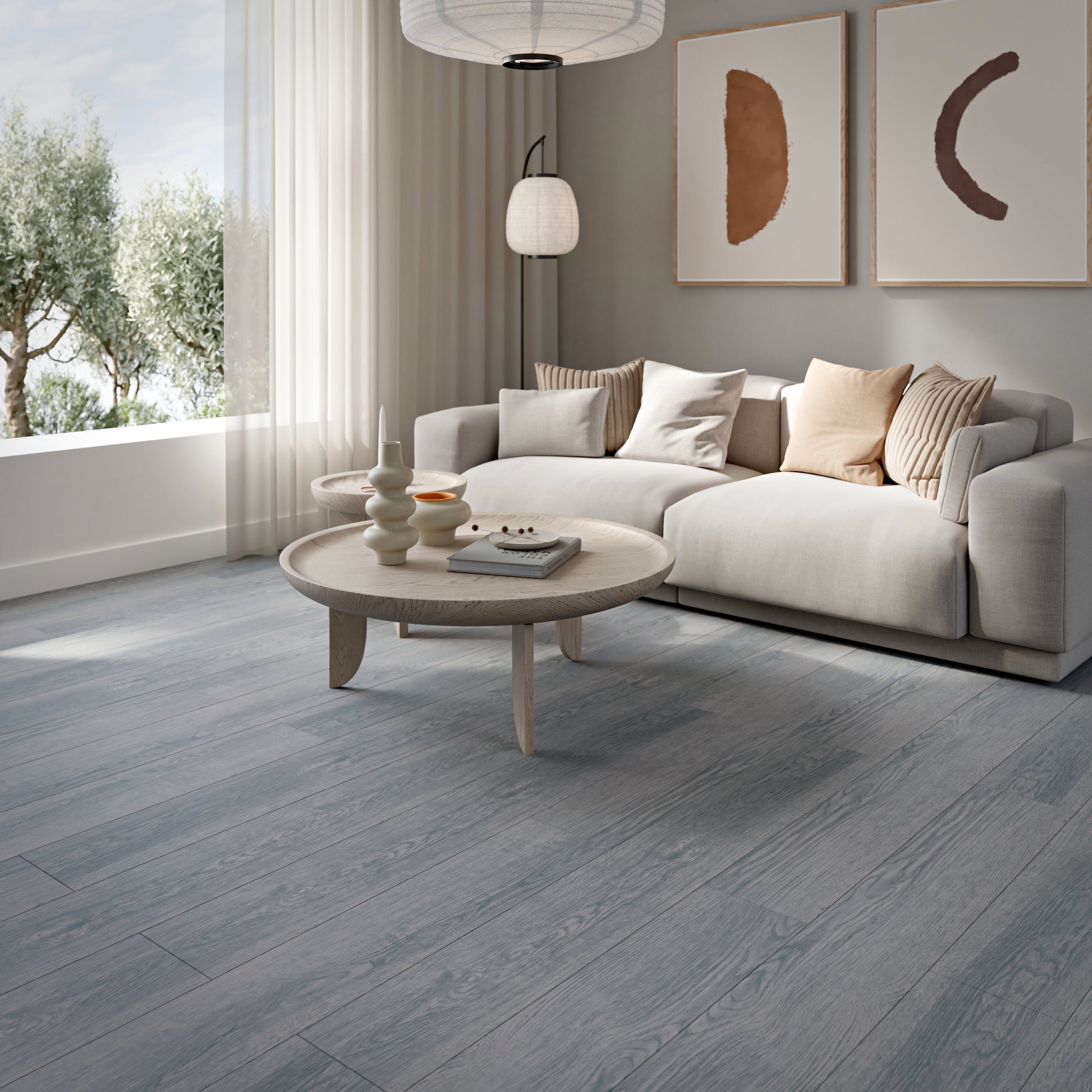 GoodHome Caloundra Vintage oak Vintage plank design Grey wood effect Laminate Flooring, 2.397m²