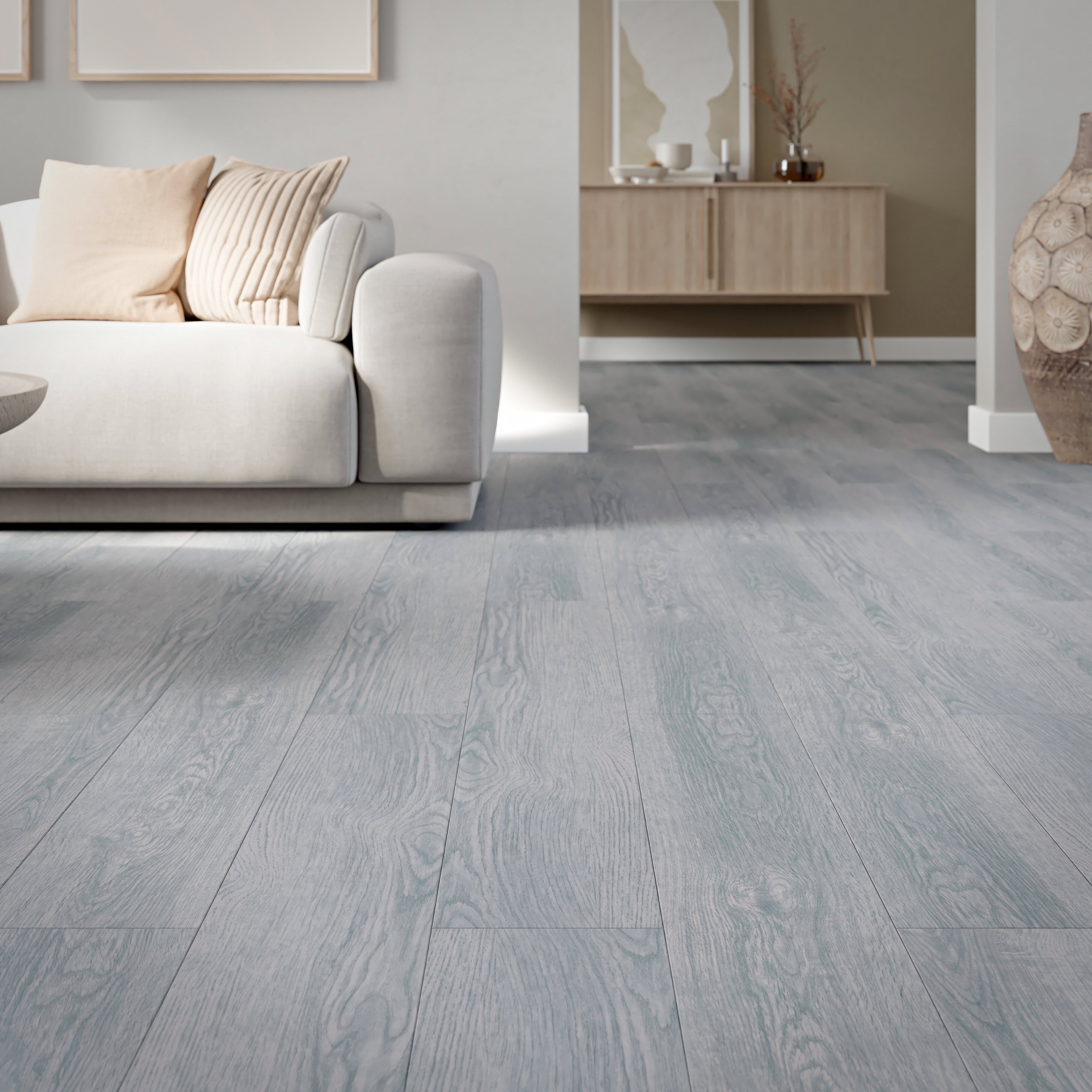 GoodHome Caloundra Vintage oak Vintage plank design Grey wood effect Laminate Flooring, 2.397m²
