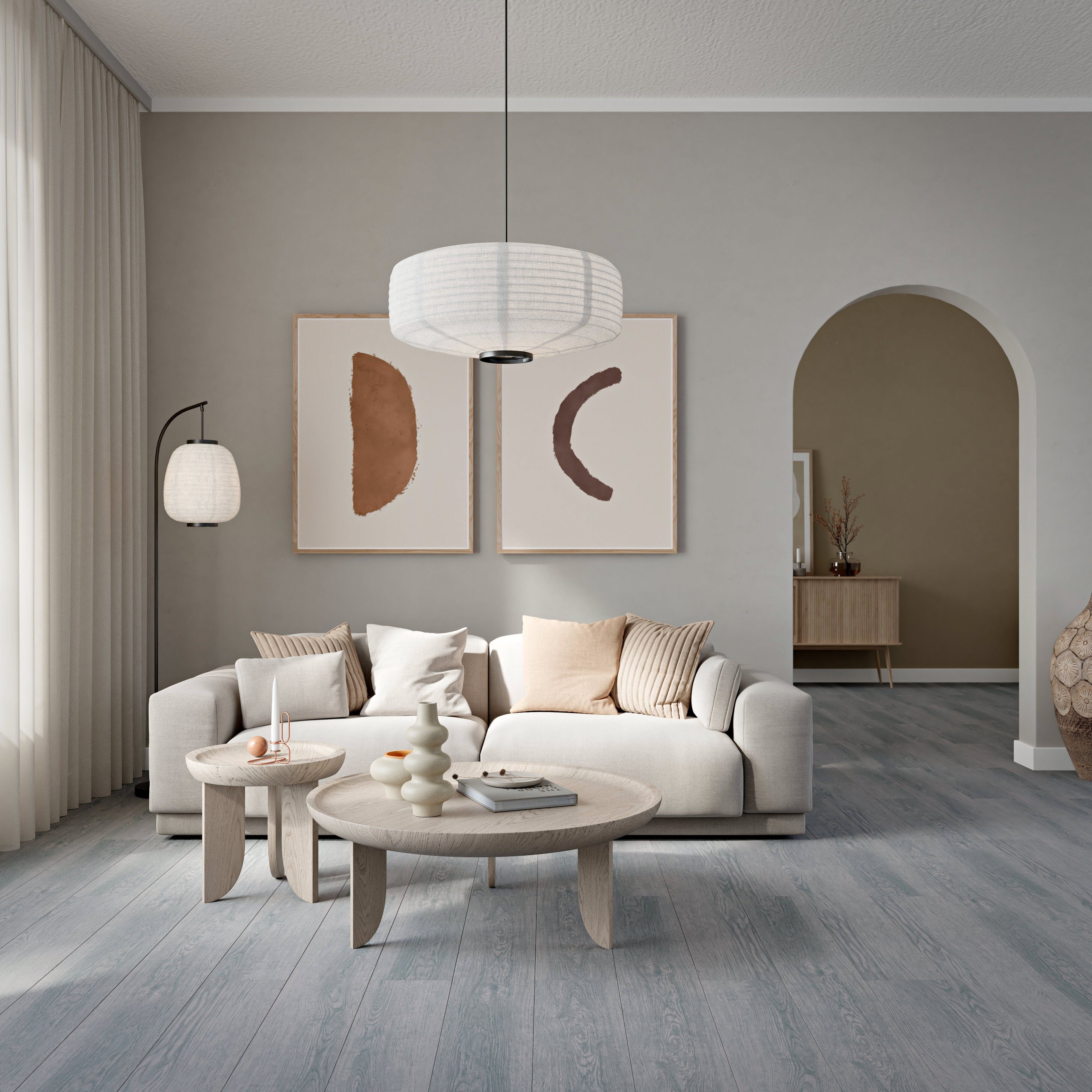 GoodHome Caloundra Vintage oak Vintage plank design Grey wood effect Laminate Flooring, 2.397m²