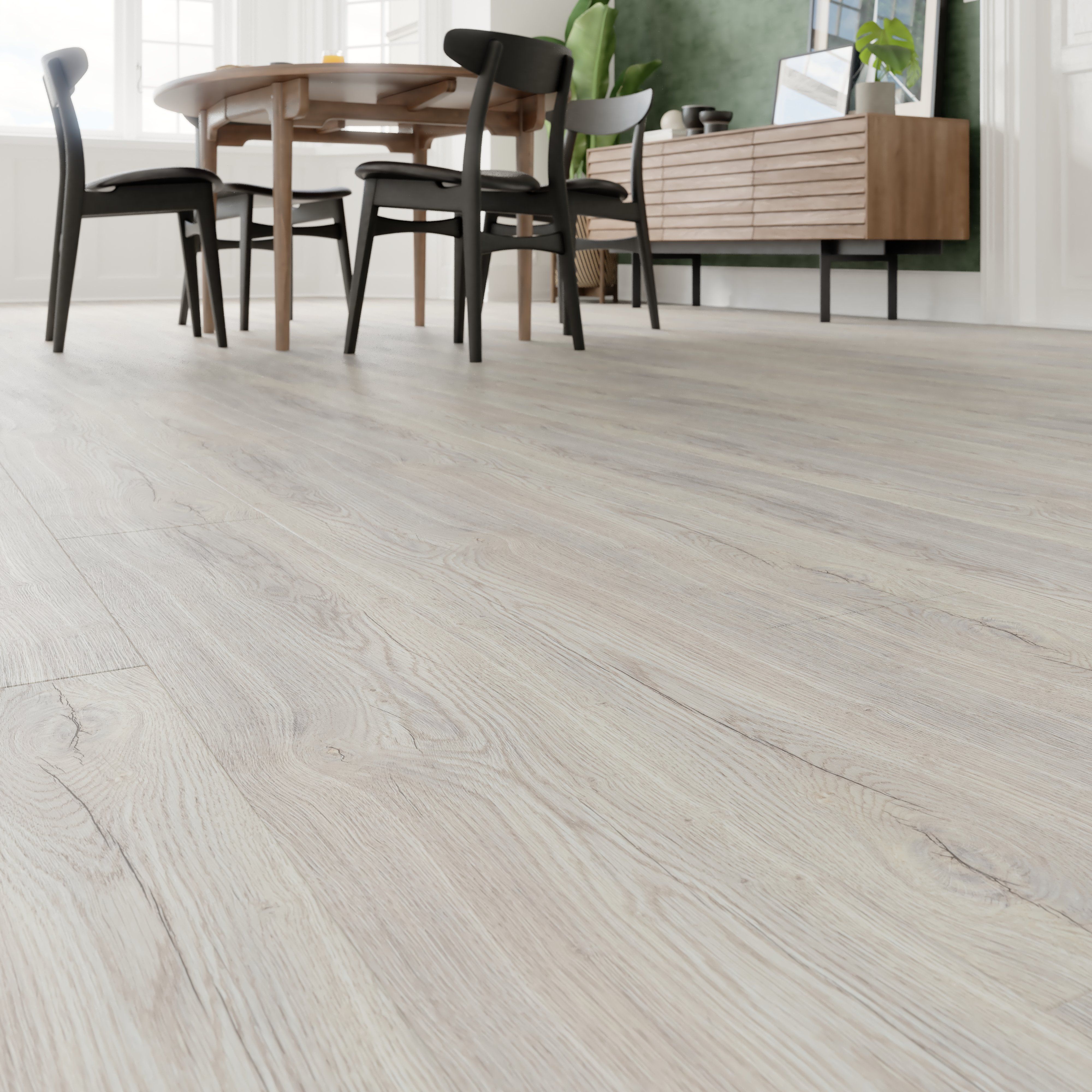 GoodHome Caloundra Vintage oak Vintage plank design Grey wood effect Laminate Flooring, 2.397m²