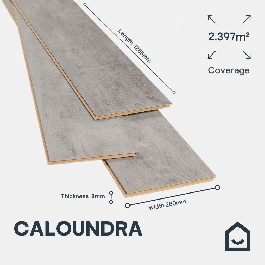 GoodHome Caloundra Vintage oak Vintage plank design Grey wood effect Laminate Flooring, 2.397m²