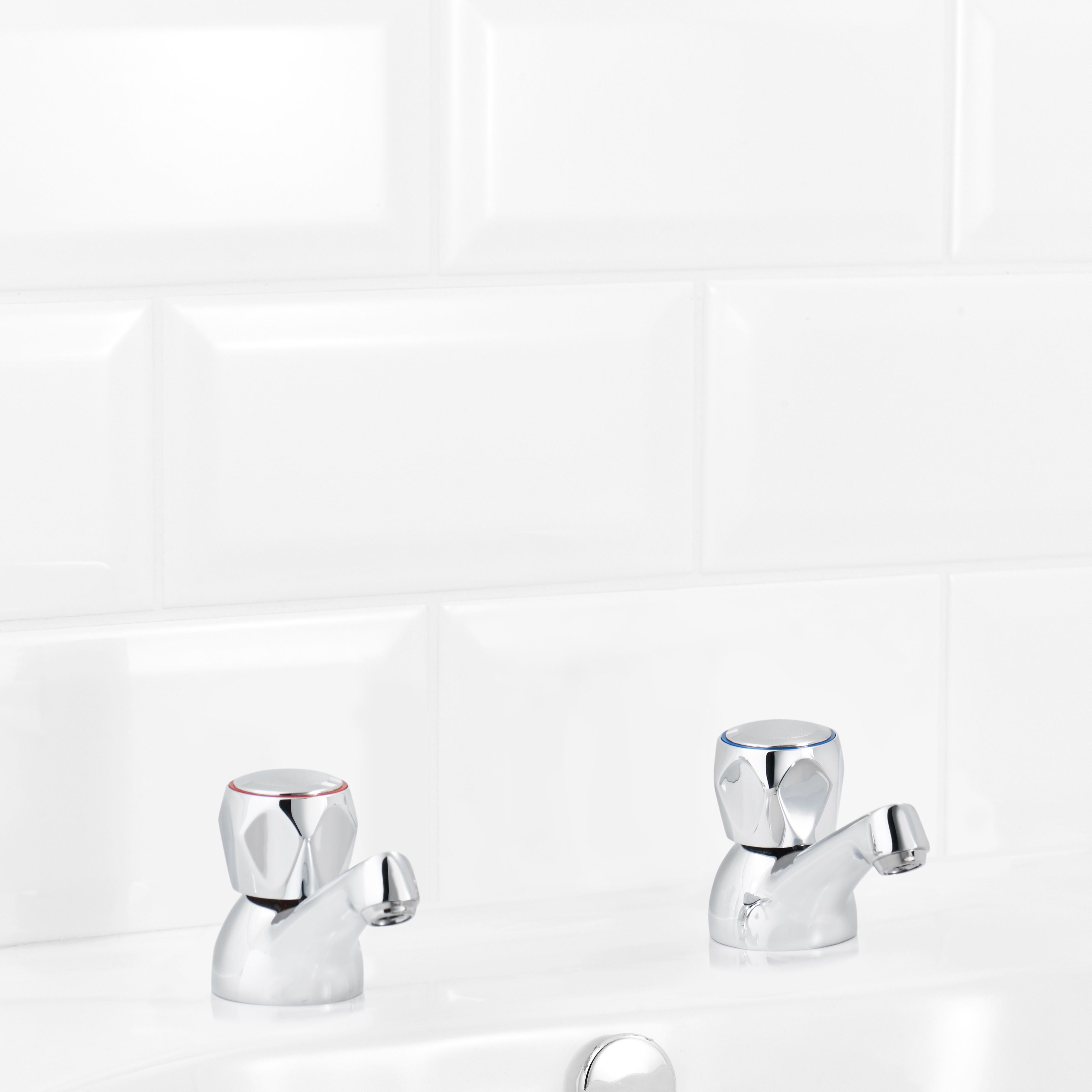 GoodHome Calp Bath Pillar Tap, Pack of 2
