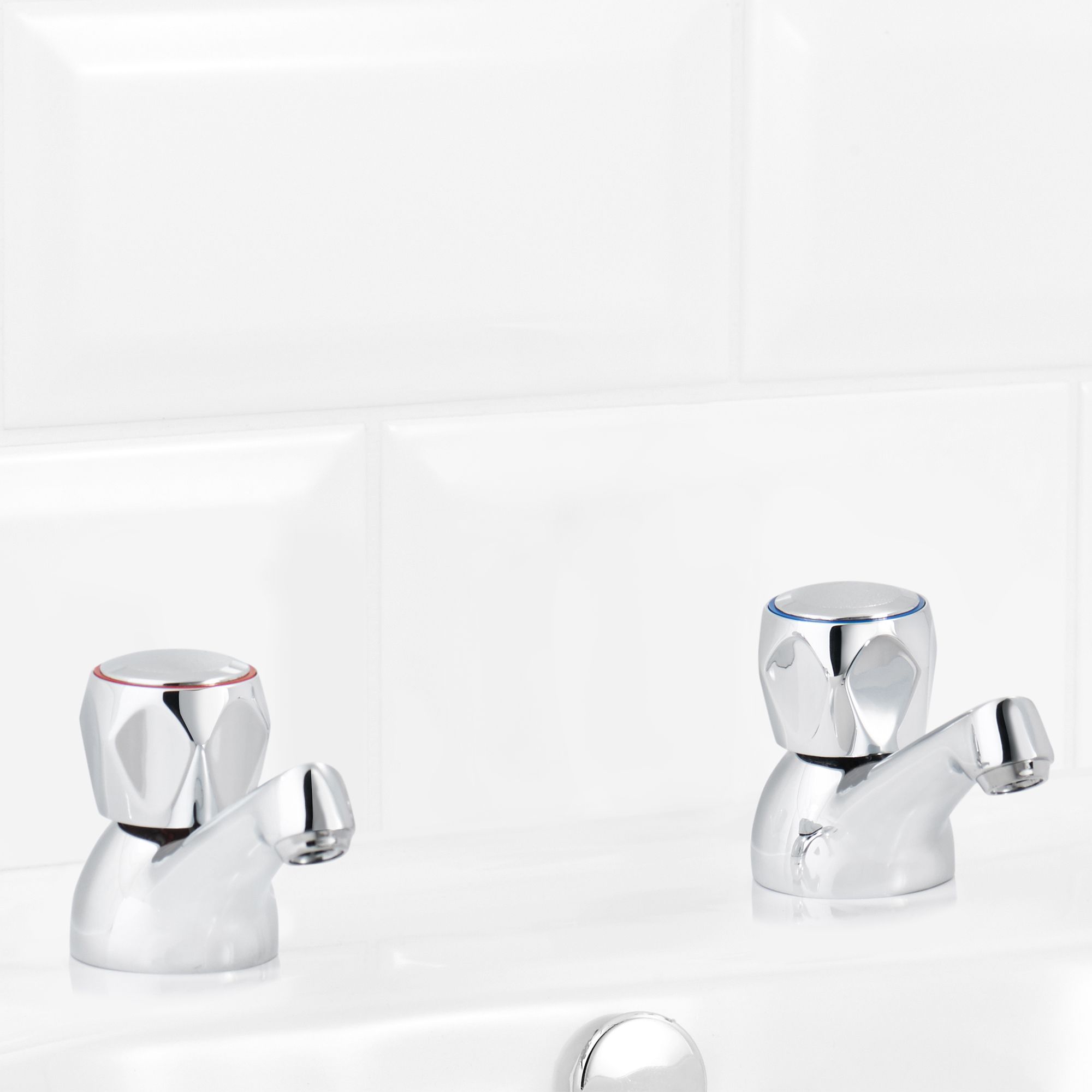 GoodHome Calp Bath Pillar Tap, Pack of 2