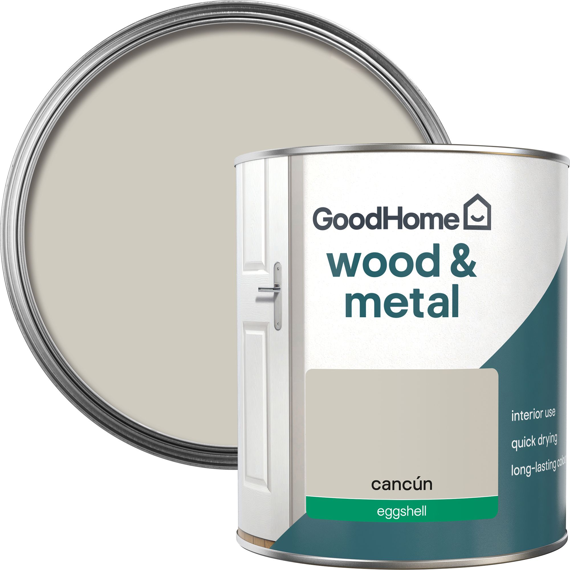 GoodHome Cancún Eggshell Metal & wood paint, 750ml