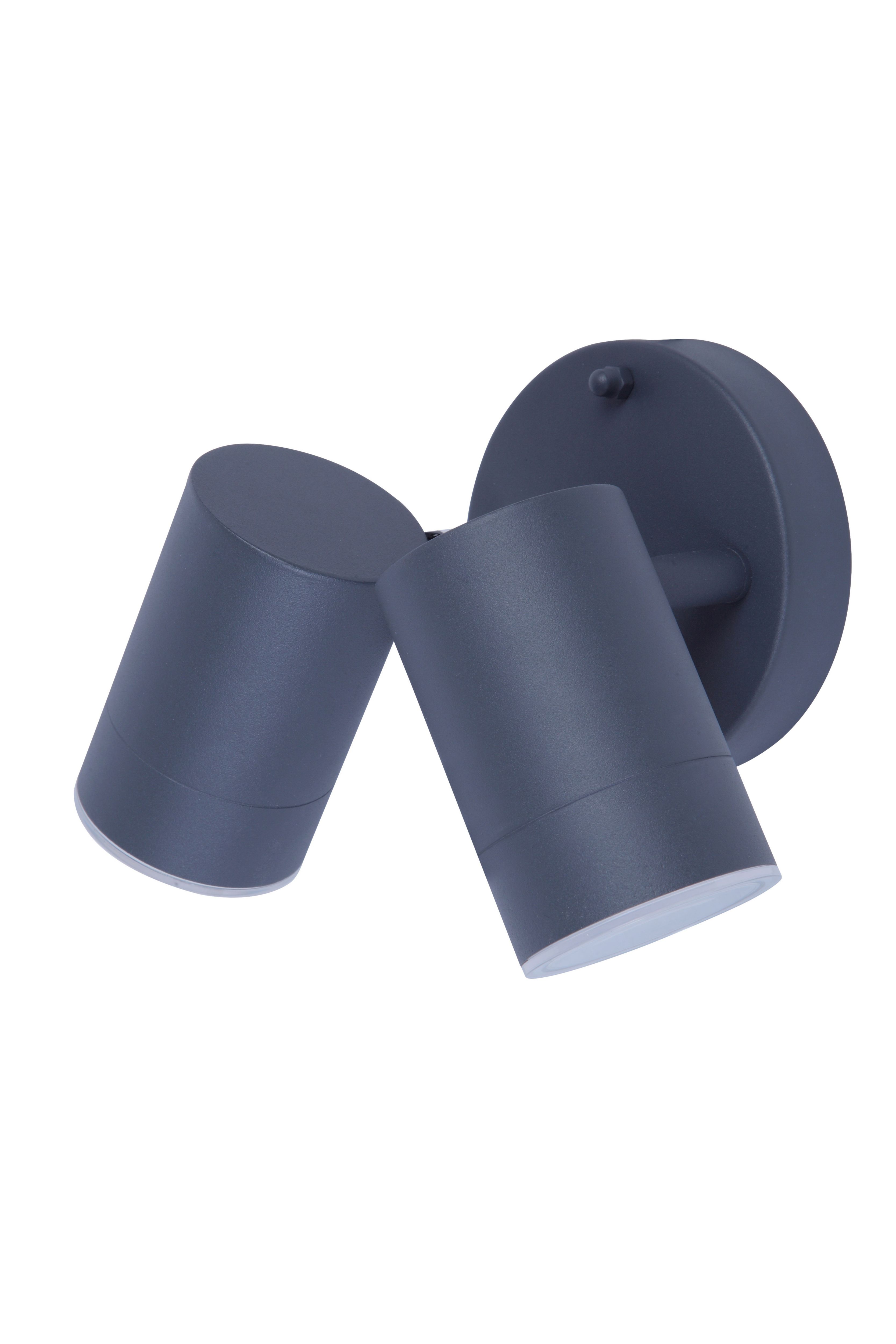 GoodHome Candiac Adjustable Matt Dark grey Mains-powered Integrated LED Outdoor Double Contemporary Wall light 760lm (Dia)6cm