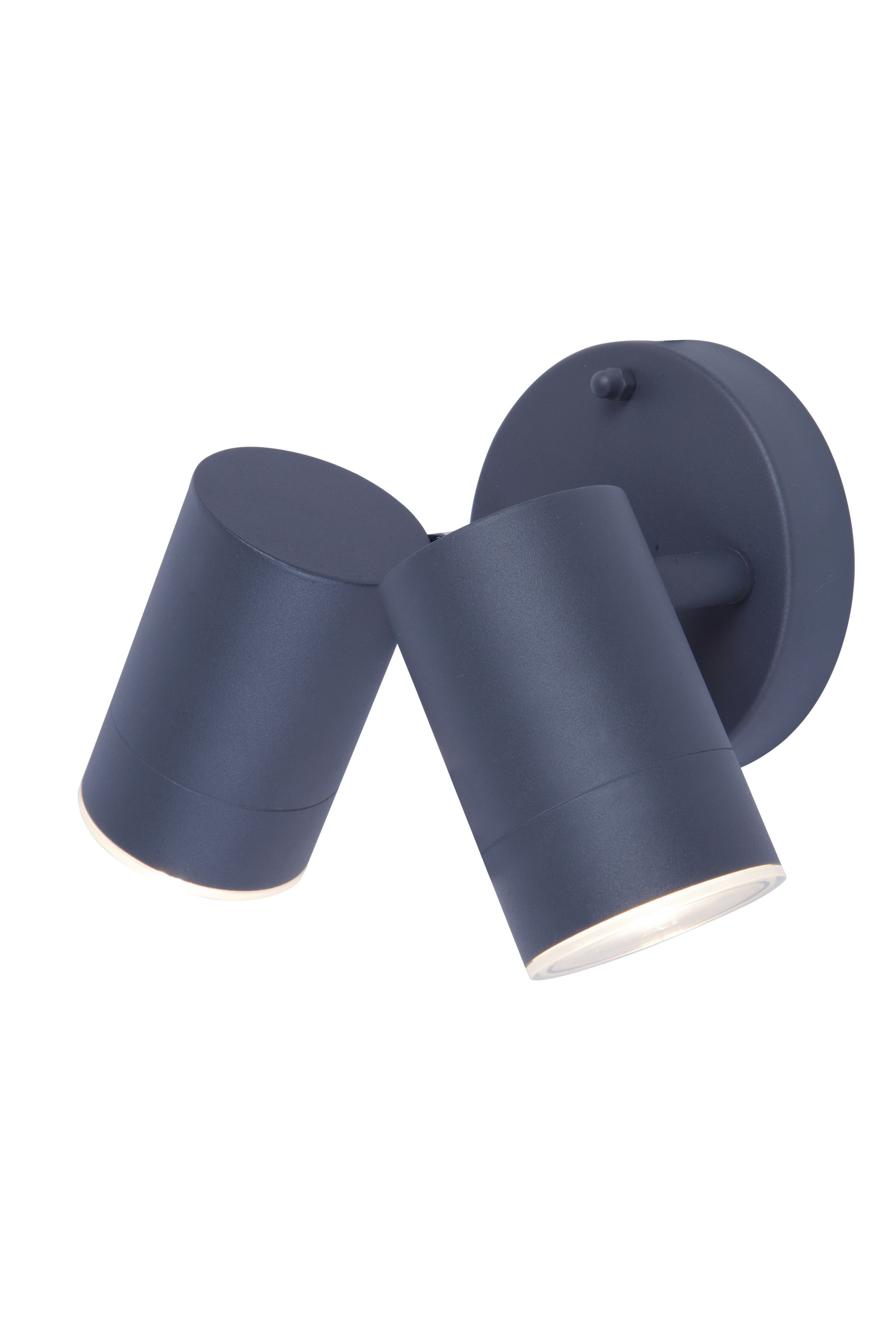 GoodHome Candiac Adjustable Matt Dark grey Mains-powered Integrated LED Outdoor Double Contemporary Wall light 760lm (Dia)6cm