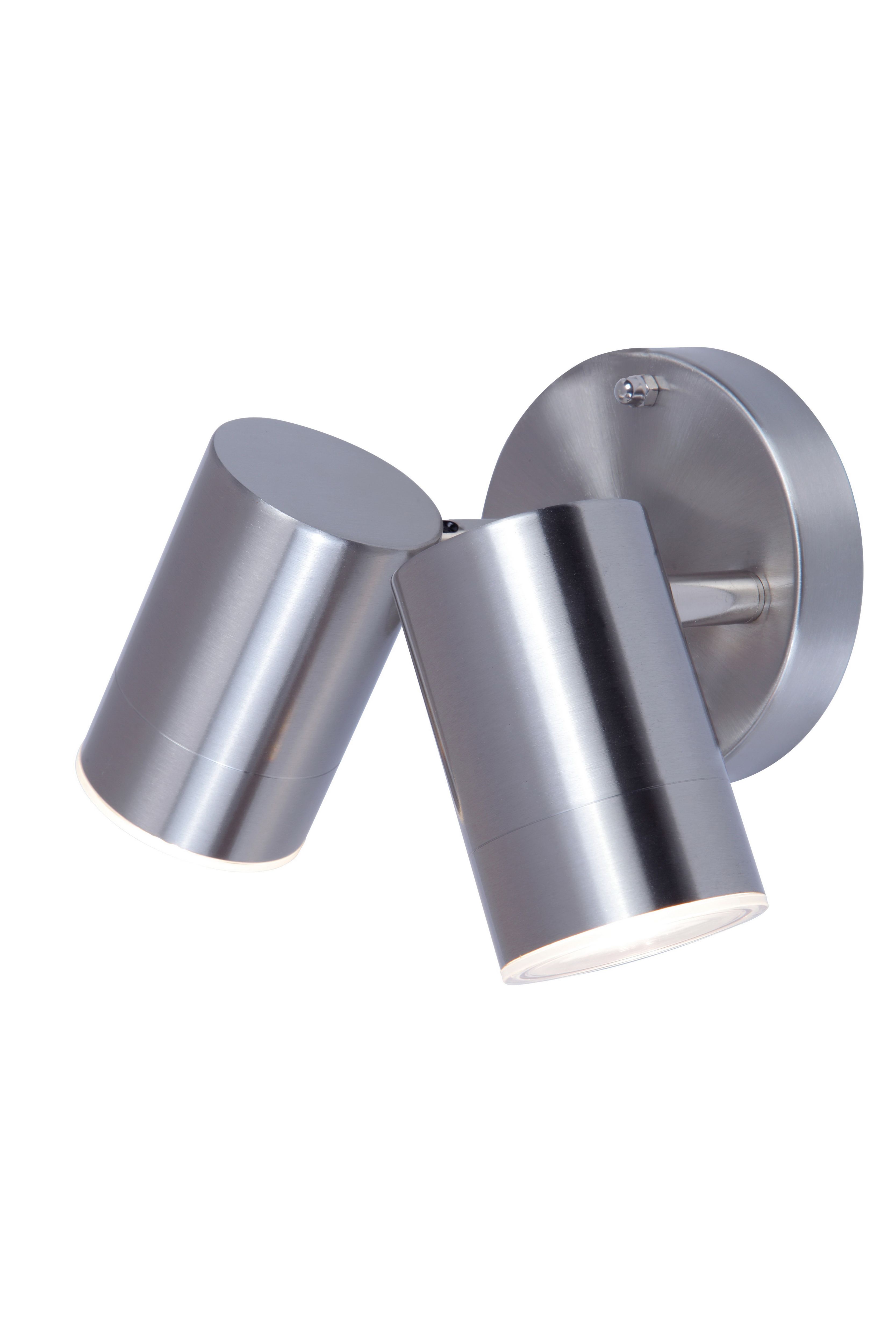 GoodHome Candiac Integrated LED Outdoor Contemporary Stainless steel Double Wall light