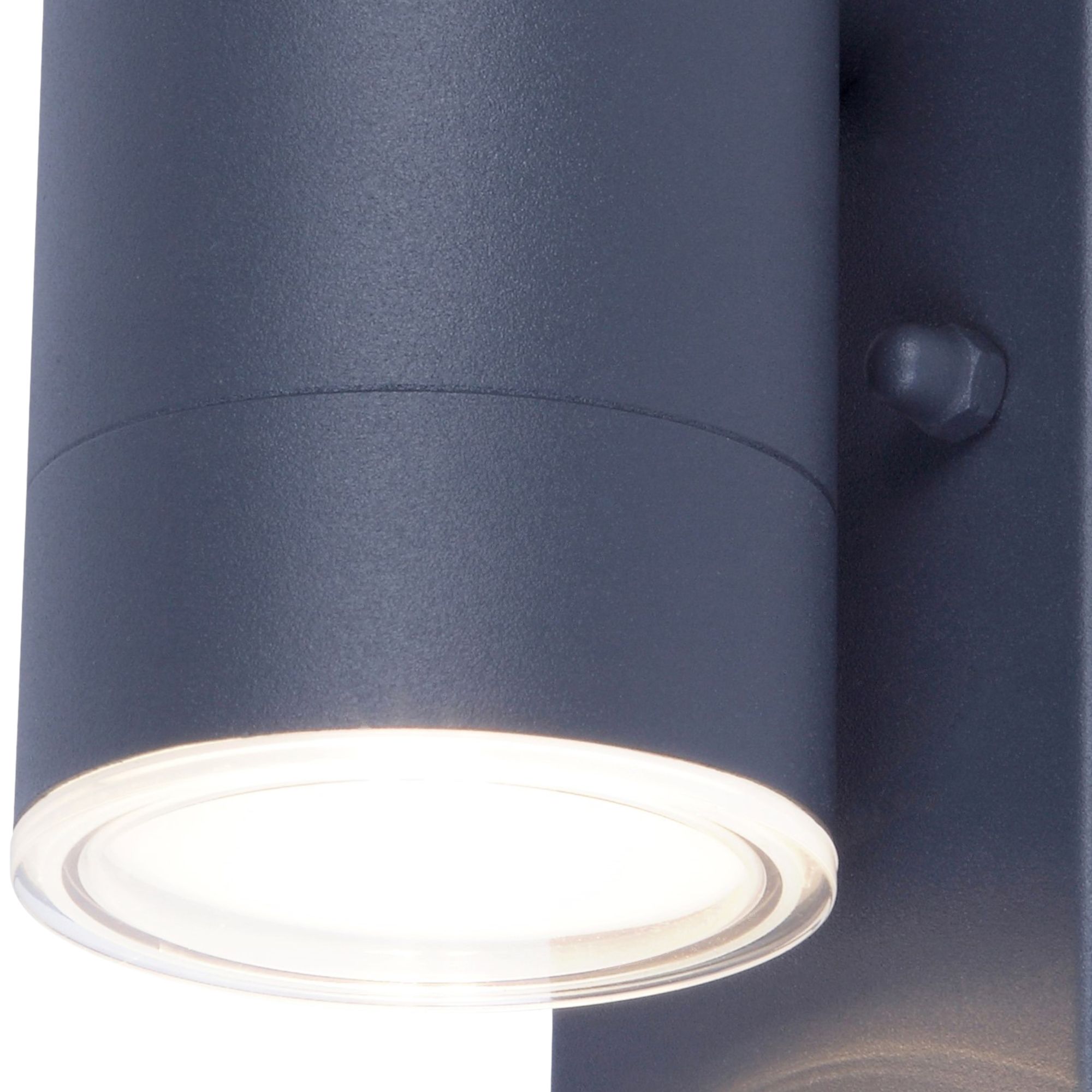 GoodHome Candiac Fixed Matt Dark grey Integrated LED PIR Motion sensor Outdoor Up & down Wall light